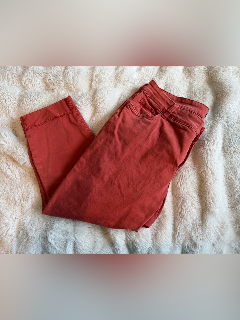 KUT from the Kloth Amy Crop Straight Leg Jeans Burnt Orange 18W